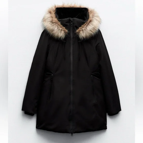 Zara | Jackets & Coats | Zara Water And Wind Protection Fur Parka